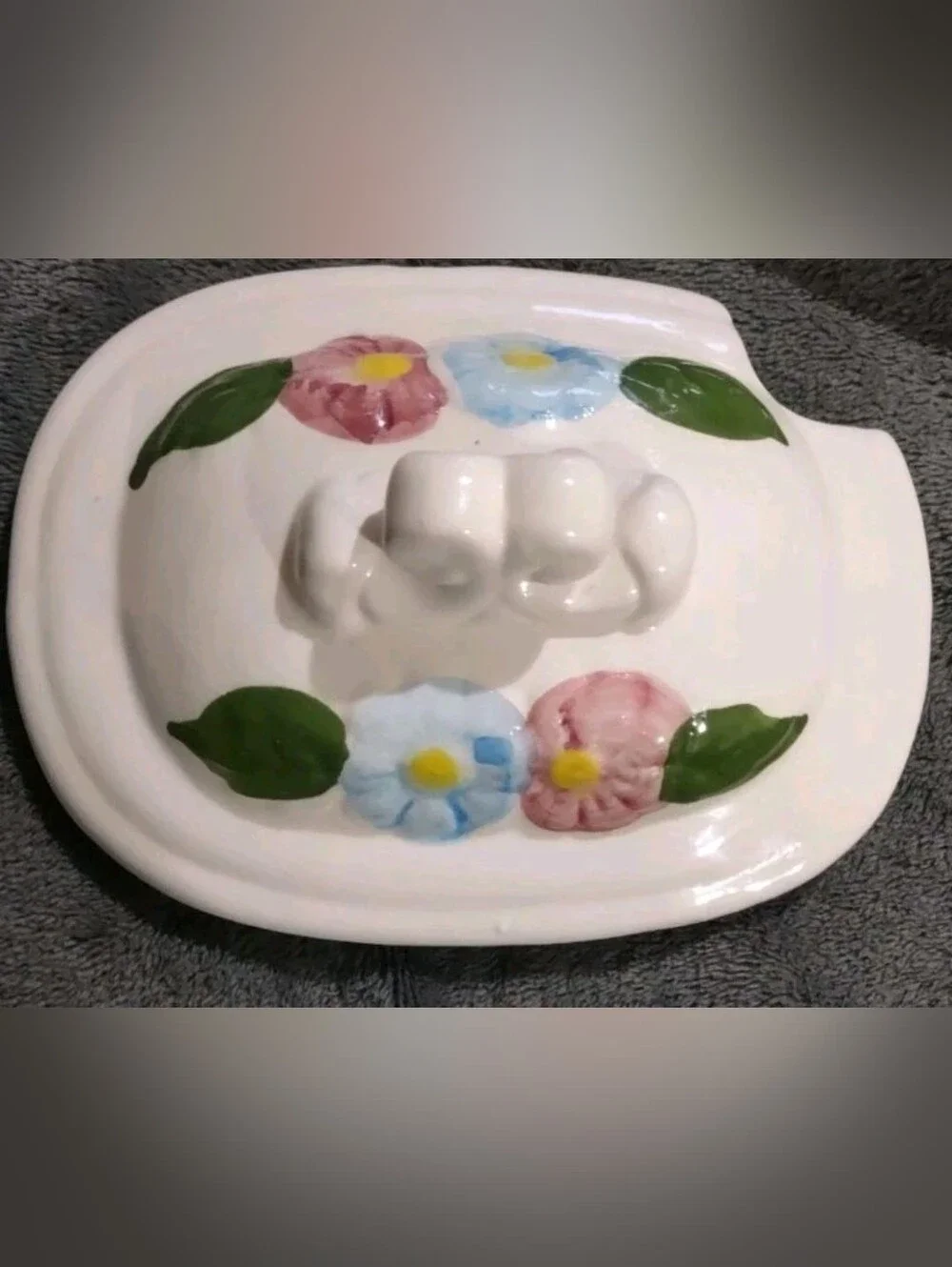 Floral Daisy Soup Tureen Lid & Ladle 7½